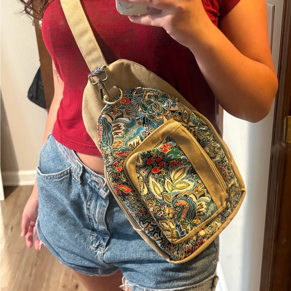 Multicolor Canvas Belt Bag (new)